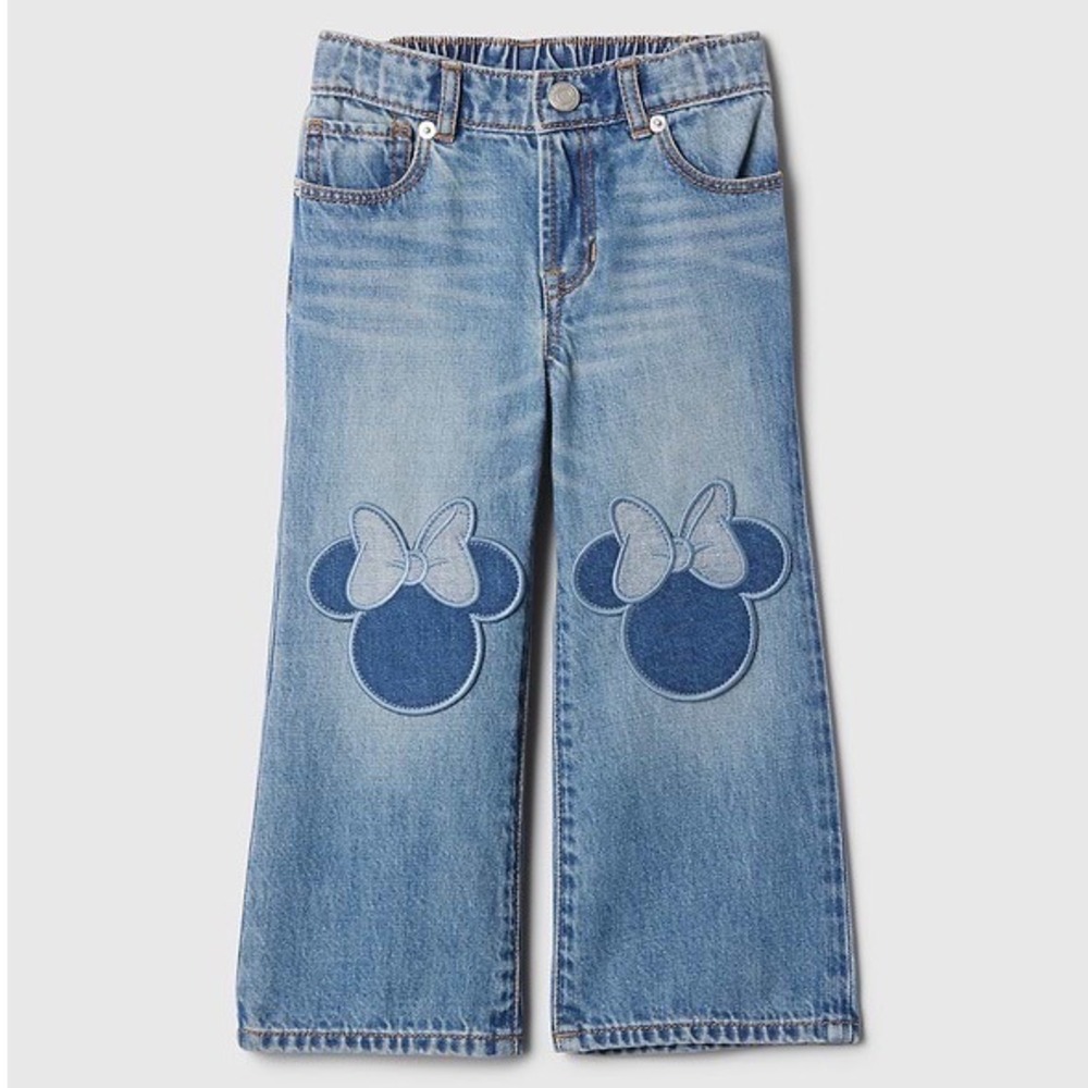 Baby Gap Disney Minnie Mouse Wide Leg Jeans Medium Wash Denim Toddler Girls 4Y